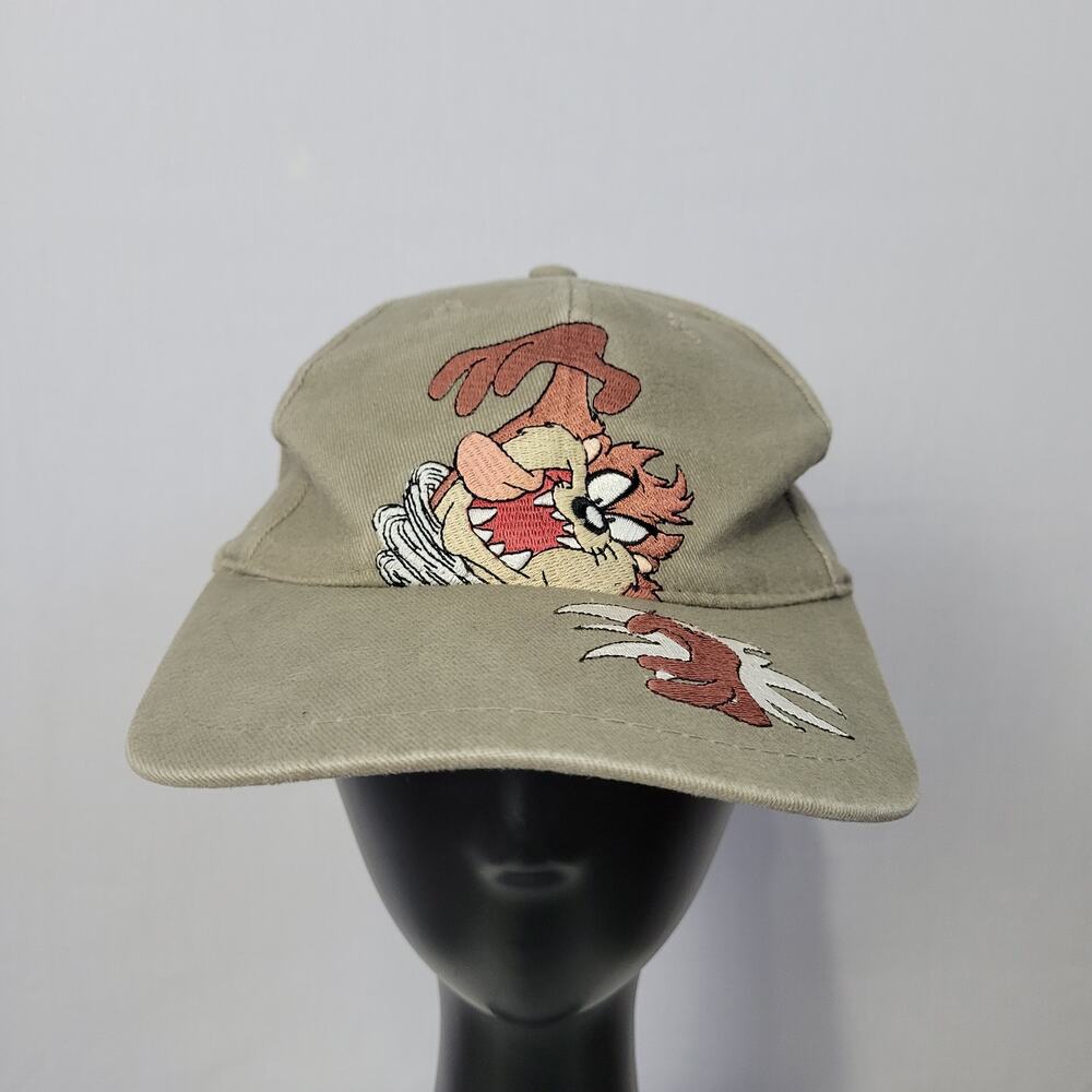 Vintage Looney Tunes 1996 Taz Embroidered Drew Pearson Snapback Cap One Size